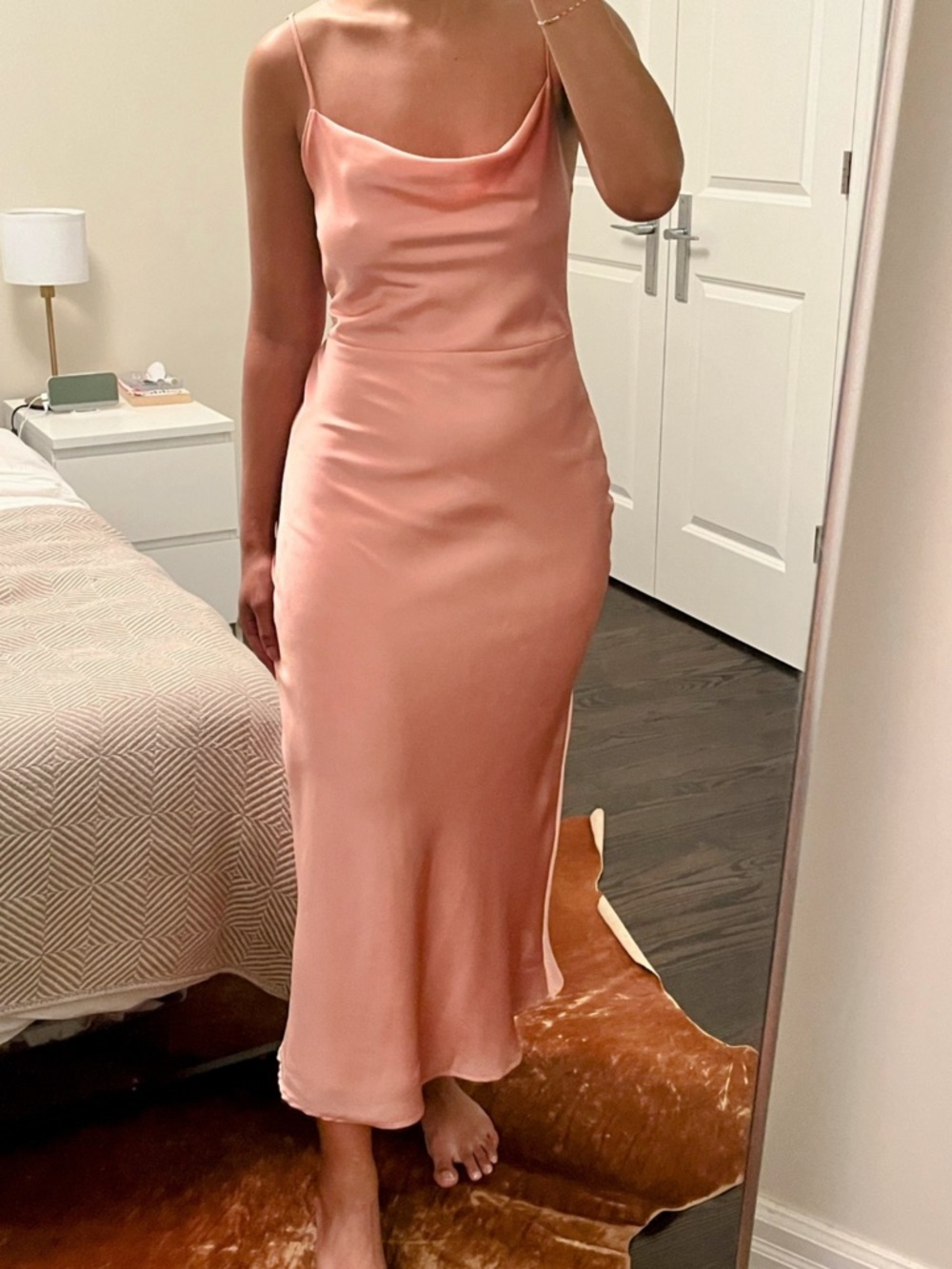 Park and Fifth - Satin Slip Dress in Blush Pink